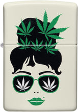 Load image into Gallery viewer, Zippo Cannabis Girl Design Glow in The Dark Pocket Lighter