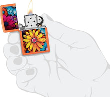 Load image into Gallery viewer, Zippo Lighter - Customized Message on Flowers Orange Matte Pocket Lighter 46434