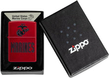 Load image into Gallery viewer, Zippo Lighter - Customize Message on U.S. Marine Corps Candy Apple Pocket 46418