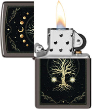 Load image into Gallery viewer, Zippo Lighter - Customized Message Tree of Life Mystic Nature - Black Ice 48636