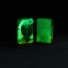 Load image into Gallery viewer, Zippo - Customized Message on Dragon with Moon - Glow-in-The-Dark Green 48934