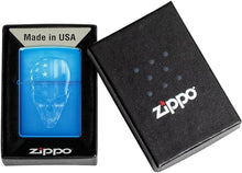 Load image into Gallery viewer, Zippo Lighter - Personalized Message Engraved on Backside for Fire Fighter Windproof Lighter (American Flag Skull 48739)