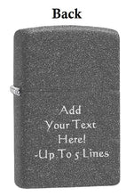 Load image into Gallery viewer, Zippo Lighter -Personalized Customize Message Engrave on Backside for Ford Oval Asphalt Textures Tires Tracks Design Black Crackle #Z5320