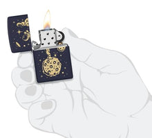 Load image into Gallery viewer, Zippo Lighter - Custom Engraved with Your Message - Lost in Space Design, Engraved - Navy Matte 46423