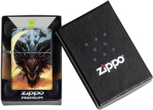 Load image into Gallery viewer, Zippo - Customized Message on Dragon with Moon - Glow-in-The-Dark Green 48934