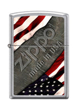 Load image into Gallery viewer, Zippo Lighter - Personalized Custom Message Engraved on Backside for Flags and Metal Made in USA Street Chrome #Z5083