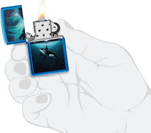 Load image into Gallery viewer, Zippo Lighter - Customized Message Killer Whale Design - High Polish Blue 48984