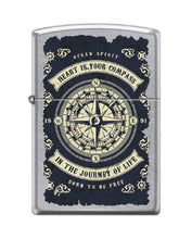 Load image into Gallery viewer, Zippo Lighter - Personalized Message Engraved on Backside Nautical Symbol Windproof Lighter (Nautical Compass #Z6021)