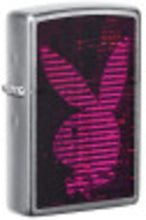 Load image into Gallery viewer, Zippo Playboy Black and Pink Stripes Rabbit Head Design Pocket Lighter