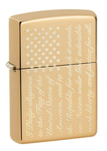 Load image into Gallery viewer, Zippo Lighter - Personalized Custom Message Engraved on Backside for Abstract USA Flag American US Patriotic (Pledge of Allegiance Flag 49585)