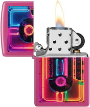 Load image into Gallery viewer, Zippo Lighter - Customized Message Neon Cassette Frequency Pocket Lighter 46693