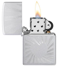 Load image into Gallery viewer, Zippo Lighter - Custom Engraved with Your Message - Love Radiates Design, Engraved - Satin Chrome 46480