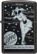 Load image into Gallery viewer, Zippo Windy Design High Polish Black Pocket Lighter