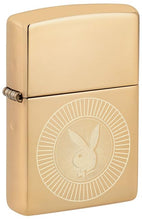 Load image into Gallery viewer, Zippo Lighter - Custom Engraved with Your Message for Playboy Rabbit Head Design High Polish Brass Pocket Lighter 46219