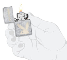 Load image into Gallery viewer, Zippo Lighter - Personalized Customize Message Engrave on Backside for Playboy Bunny (Brushed Chrome #49831)