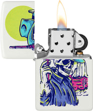 Load image into Gallery viewer, Zippo Wild West Skeleton Design White Matte Pocket Lighter