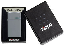 Load image into Gallery viewer, Zippo Lighter - Personalized Customize Message Engrave on Slim Size Windproof Lighter (Grey #49527ZL)