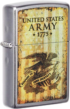 Load image into Gallery viewer, Zippo U.S. Army 1775 Street Chrome Pocket Lighter