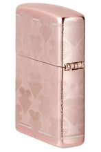 Load image into Gallery viewer, Zippo Lighter - Personalized Message Engraved Backside on Heart Design Windproof Lighter Heart 360 Rose 49811