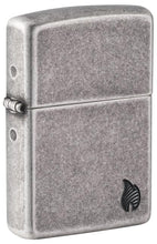 Load image into Gallery viewer, Zippo Lighter - Custom Engraved with Your Message - Armor Deep Carved Flame - Antique Silver 46399