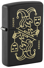 Load image into Gallery viewer, Zippo Lighter - Custom Engraved with Your Message - Masked Joker Design, Engraved - Black Matte 46290