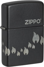 Load image into Gallery viewer, Zippo Lighter - Customized Message Zippo Flames, Laser 360 - Black Matte 48980
