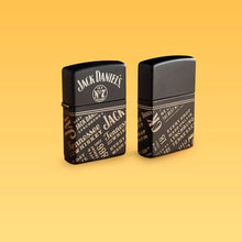 Load image into Gallery viewer, Zippo Lighter - Custom Engraved with Your Message for Jack Daniel's Every Drop Design Regular Media Chrome Black Matte Pocket Lighter 46279