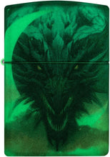 Load image into Gallery viewer, Zippo - Customized Message on Dragon with Moon - Glow-in-The-Dark Green 48934
