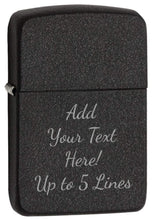 Load image into Gallery viewer, Zippo Lighter - Personalized Message Engraved Black Crackle 1941 Replica 1941 Black Crackle 28582