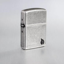 Load image into Gallery viewer, Zippo Lighter - Custom Engraved with Your Message - Armor Deep Carved Flame - Antique Silver 46399