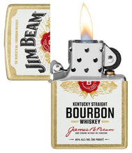 Load image into Gallery viewer, Zippo Lighter - Custom Engraved with Your Message for Jim Beam Label Design Regular Street Brass Pocket Lighter 46305