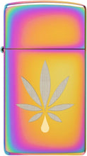 Load image into Gallery viewer, Zippo Lighter - Customized Message on Slim with Leaf - Multi Spectrum 48670