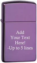 Load image into Gallery viewer, Zippo Lighter - Personalized Customize Message Engrave on Slim Size Windproof Lighter (Purple Abyss #28124)