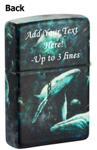 Load image into Gallery viewer, Zippo Lighter - Personalized Custom Message Engraved on Back for Spazuk Art Works Windproof Zippo Lighter (Spazuk Whale Design 48627)