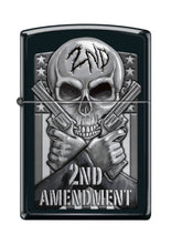 Load image into Gallery viewer, Zippo Lighter- Skull 2nd Amendment Pistols Gun Black Matte Lighter #Z5151