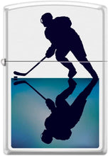Load image into Gallery viewer, Zippo Lighter- Personalized Engrave Hockey Player Puck White Matte #Z5533