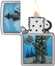 Load image into Gallery viewer, Zippo Lighter - Customized Message on Castle Troll Street Chrome Pocket 46246