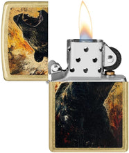 Load image into Gallery viewer, Zippo Lighter - Customized Message on Grizzly Roar Street Brass Pocket 46695