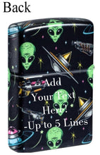 Load image into Gallery viewer, Zippo Lighter - Customized Message Alien Pattern 540 Matte Pocket Lighter 46561