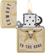 Load image into Gallery viewer, Zippo -Customized Message Cowboy to The Bone for Buck Wear - Tumbled Brass 48937