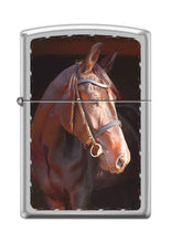 Load image into Gallery viewer, Zippo Lighter- Brown Horse Satin Chrome Windproof Lighter #Z5091