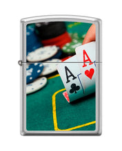 Load image into Gallery viewer, Zippo Lighter-Aces Satin Chrome Windproof Lighter #Z5410