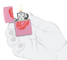 Load image into Gallery viewer, Zippo Lighter - Custom Engraved with Your Message - Smooches Design - Pink Matte 46470