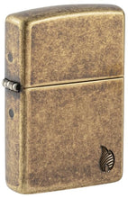 Load image into Gallery viewer, Zippo Lighter - Custom Engraved with Your Message - Armor Deep Carved Flame - Antique Brass 46400