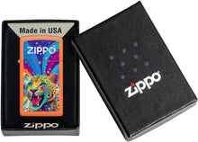 Load image into Gallery viewer, Zippo Lighter - Custom Message Engrave Slim, Leopard Design Orange Matte 46018