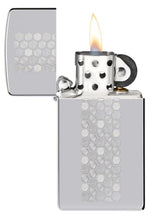 Load image into Gallery viewer, Zippo Lighter - Custom Engraved with Your Message for Slim® Honeycomb Design High Polish Chrome Pocket Lighter 46270