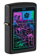Load image into Gallery viewer, Zippo Lighter - Personalized Customize Message Engrave on Backside for Black Light Design Tarot Card Design 49698