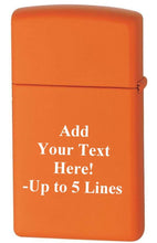 Load image into Gallery viewer, Zippo Lighter - Custom Message Engrave Slim, Leopard Design Orange Matte 46018