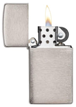 Load image into Gallery viewer, Zippo Lighter - Personalized Customize Message Engrave on Slim Size Windproof Lighter (Brushed Chrome #1600)