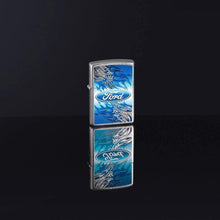 Load image into Gallery viewer, Zippo Lighter - Personalized Customize Message Engrave on Backside for Ford Design Zippo Lighter (Blue Flames #49307)